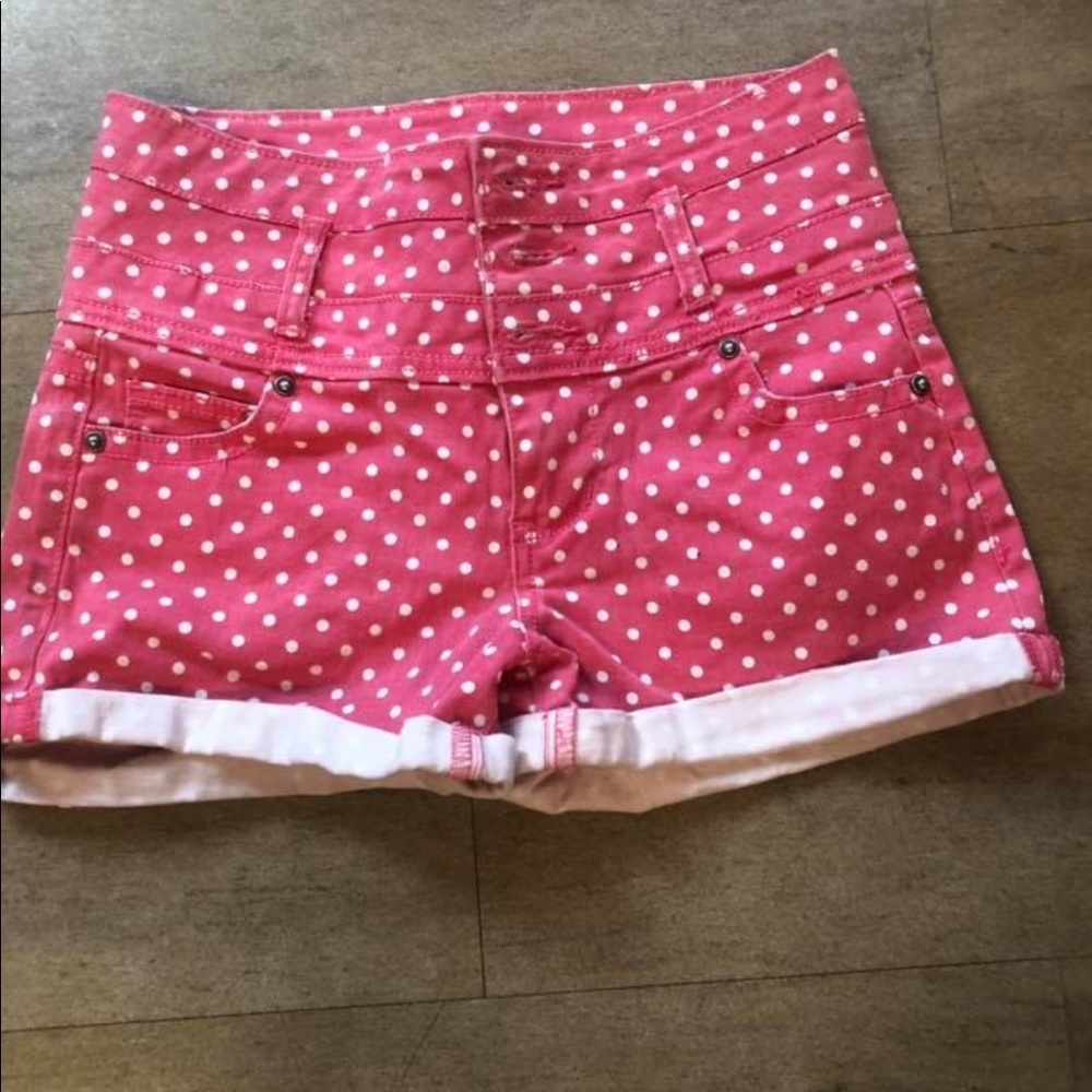 High waisted pink shorts